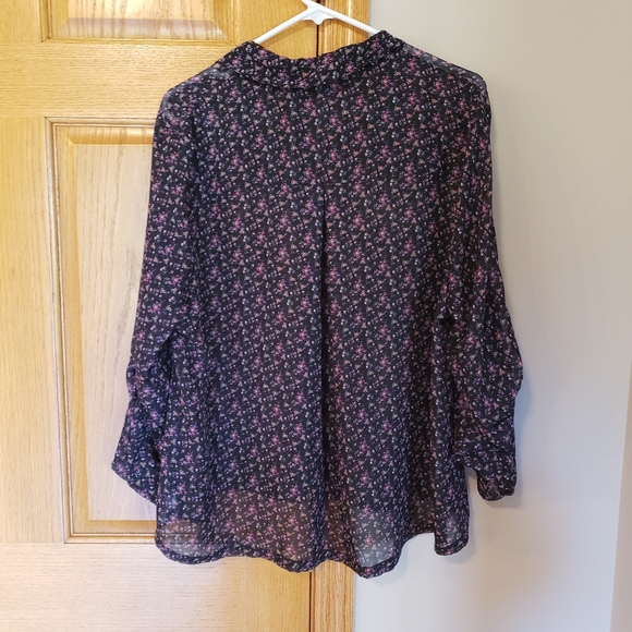 Xhiliration Sheer Button-Up Top - Picture 7 of 7